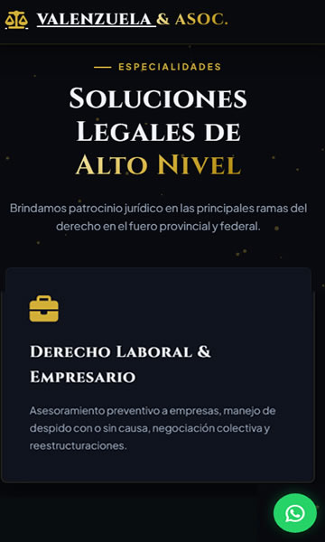 Página web para estudio profesional vista en celular