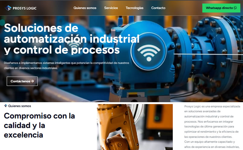 Sitio web realizado por WebType visto en computadora